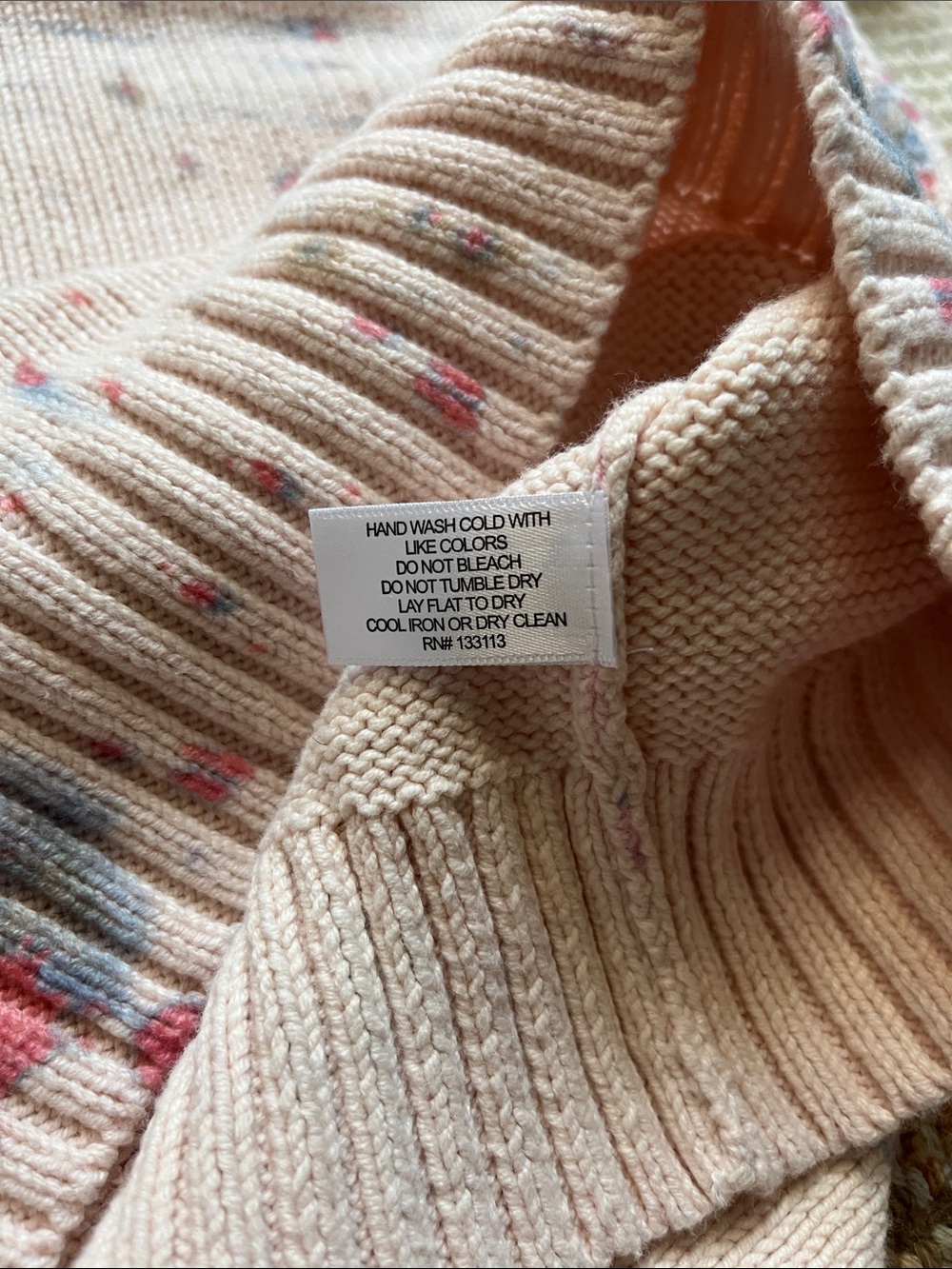 Lisa Todd Boundaries Crewneck Sweater Size L Pink Cream Paint Splatter Knit EUC - Picture 5 of 7